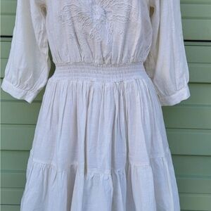 Zara Cream Long Sleeve Dress